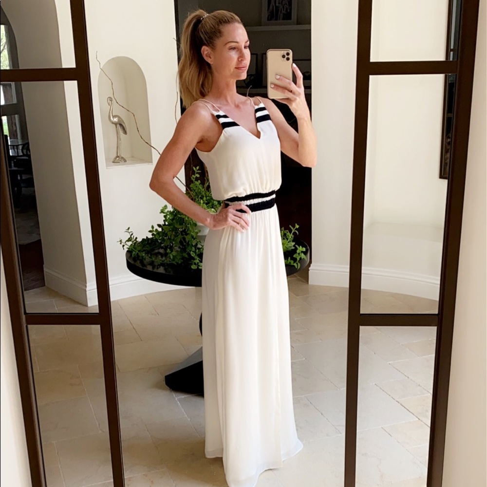 White & Black maxi Parker dress